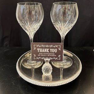 Gorham Romantique Crystal Wine Goblets Set of 2 Excellent Condition